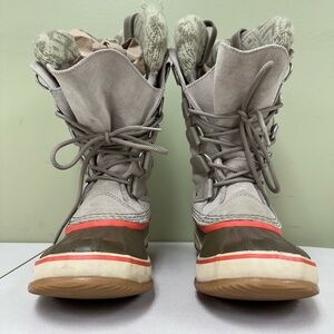 Sorel Joan of Arc Knit Fossil Waterproof Winter Snow Boot Women’s Sz 7